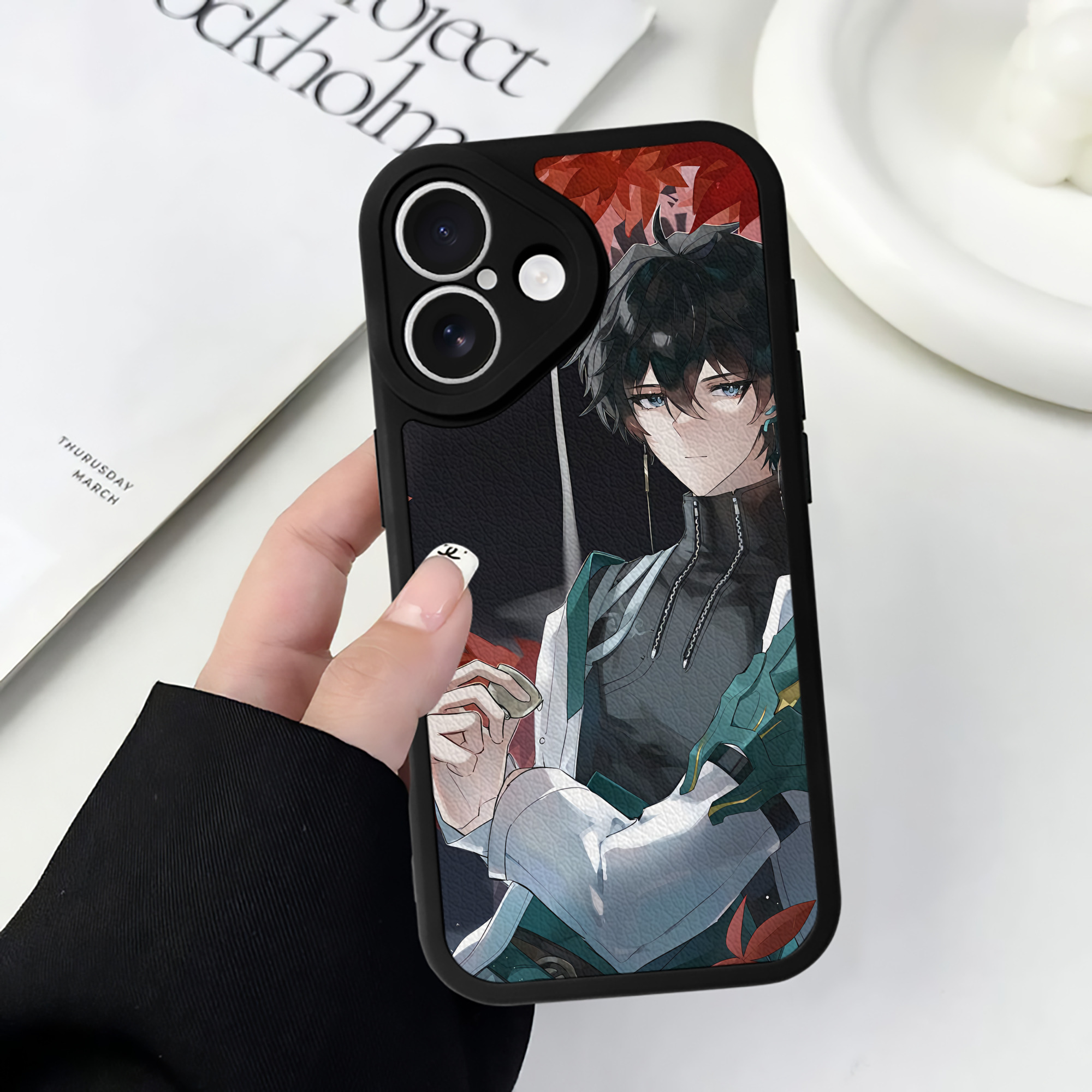 （画像用） 刀剣乱舞 Touken Ranbu 【iPhone 16シリーズ対応】シリコンスマホケース（レザー調） 材質：シリコン